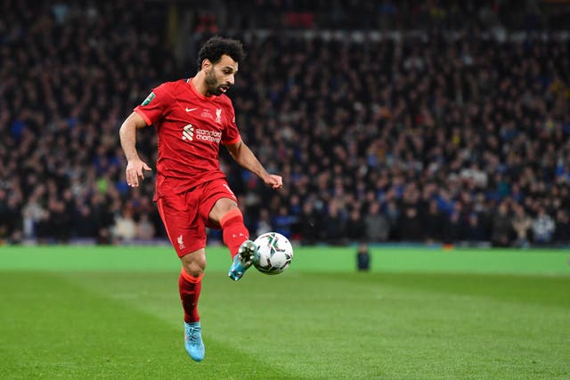 <p>Mohamed Salah had some words of advice for Jorginho during the Carabao Cup final penalty shootout </p>
