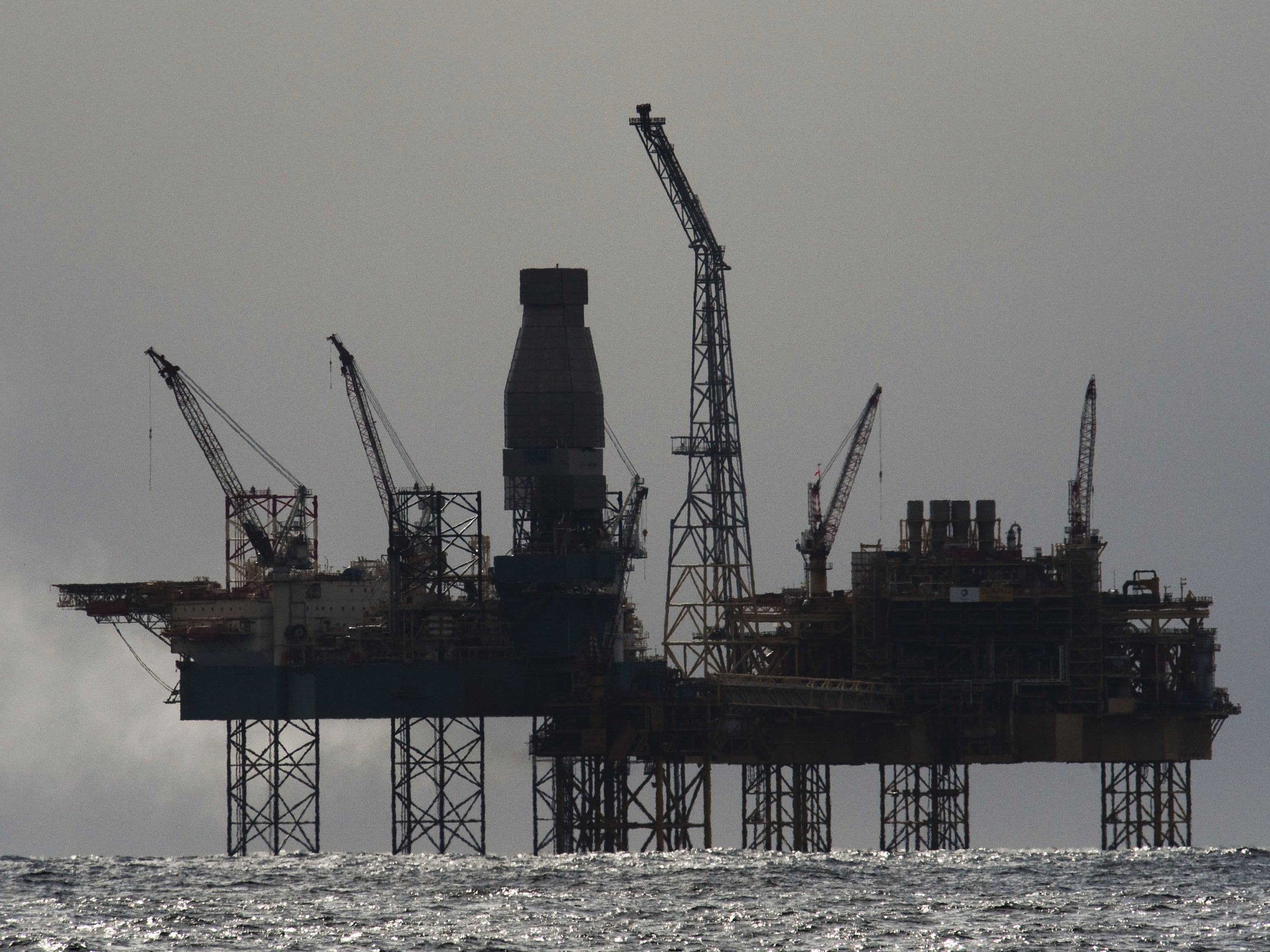French energy giant Total’s Elgin oil rig in the North Sea off the coast of Aberdeen, Scotland