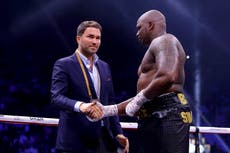Eddie Hearn names potential opponents for Dillian Whyte as comeback fight draws nearer
