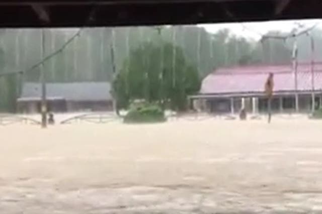 <p>Footage shows the extent of the flooding in Malaysia</p>
