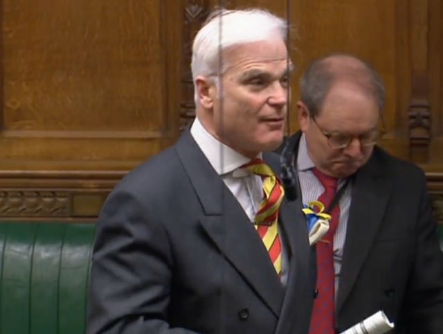 <p>Desmond Swayne made the point in the Commons</p>
