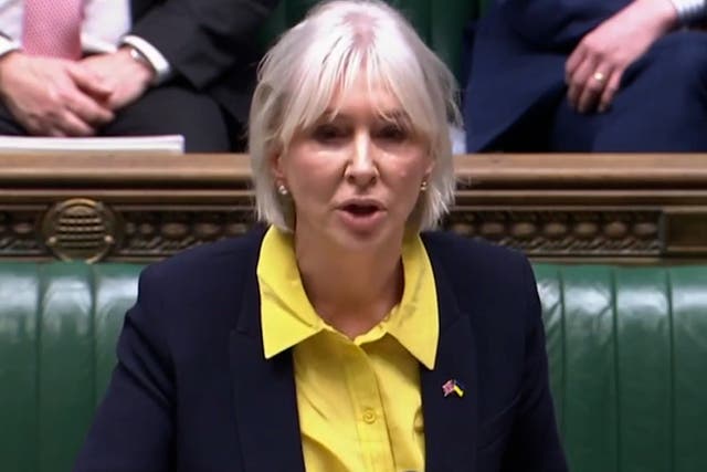 Culture Secretary Nadine Dorries was close to tears as she paid tribute to journalists involved in reporting on Russia’s invasion of Ukraine (Parliament TV/PA)