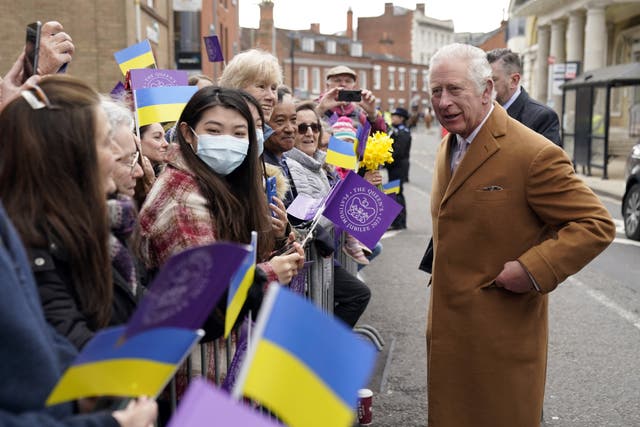 The Prince of Wales meets members of the public during a visit to Winchester (Andrew Matthews/PA)