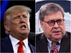 Trump got ‘very angry’ after hearing election fraud claims were ‘bulls***’, ex-attorney general Bill Barr says