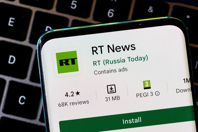 <p>RT is a Russian state-owned TV network used as a mouthpiece for Putin’s propaganda</p>