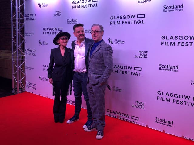 Lulu, director Jono McLeod and actor Alan Cumming at the European premiere of My Old School (Lucinda Cameron/PA)