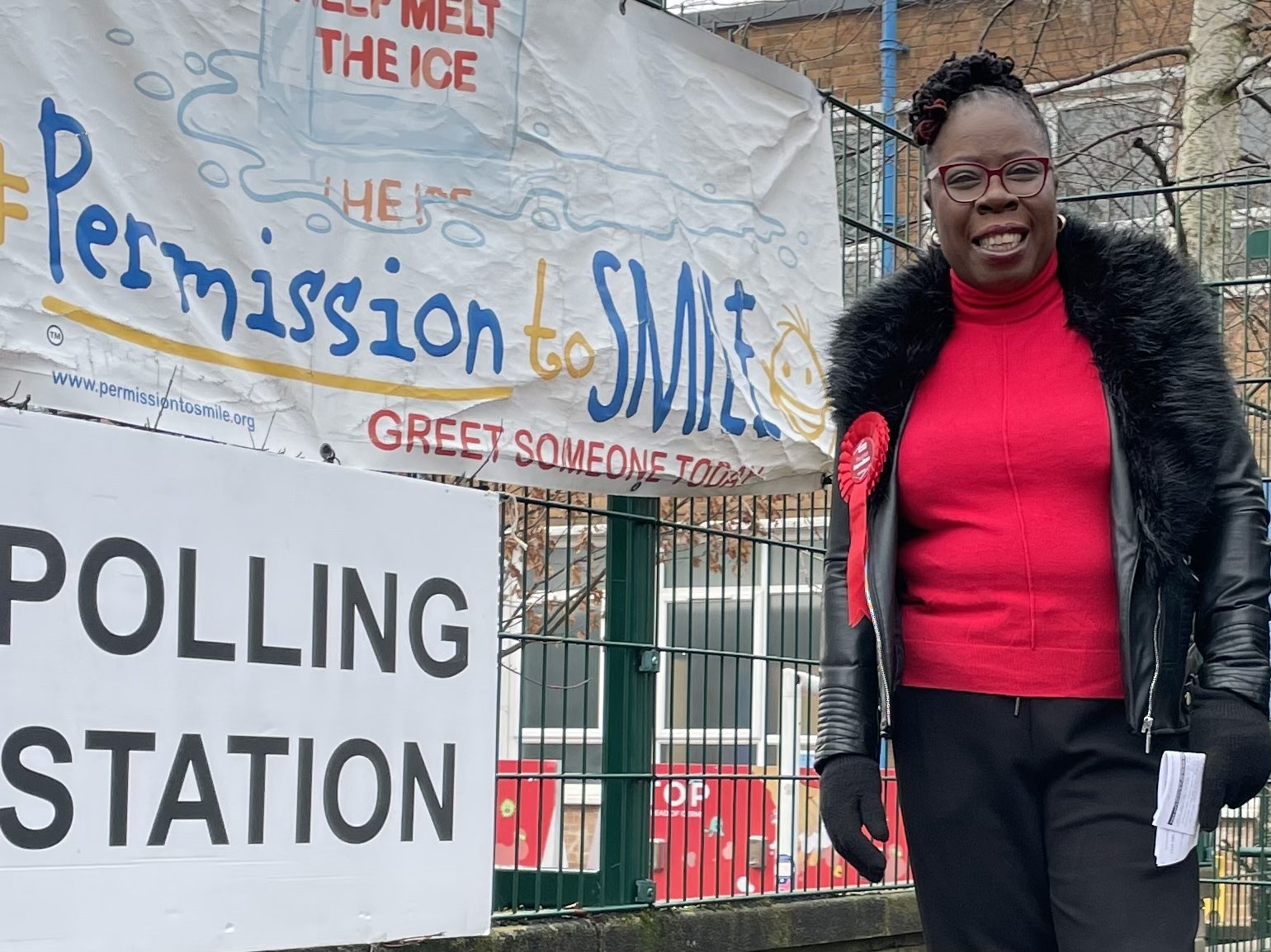 Labour candidate Paulette Hamilton who cast her ballot in the Birmingham Erdington by-election triggered by the death of popular Labour frontbencher Jack Dromey (PA)