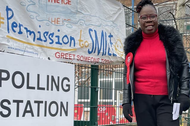 Labour candidate Paulette Hamilton who cast her ballot in the Birmingham Erdington by-election triggered by the death of popular Labour frontbencher Jack Dromey (PA)