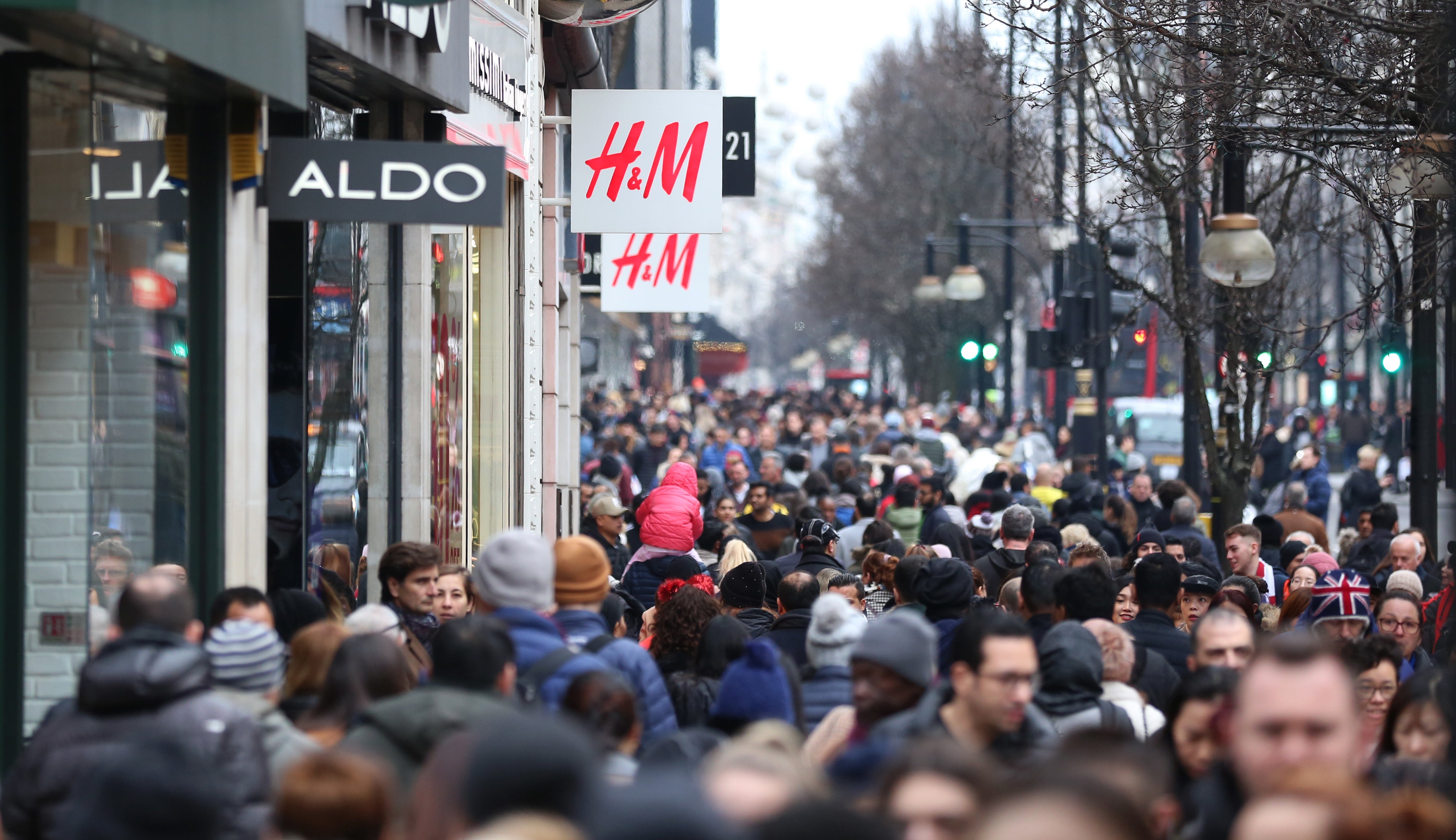 More shoppers have returned to places like Oxford Street, London (PA)