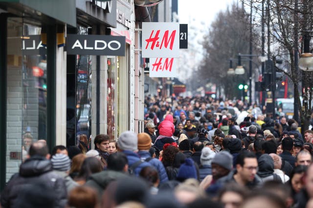 More shoppers have returned to places like Oxford Street, London (PA)