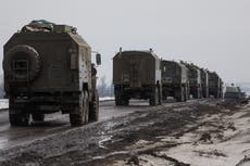 Russia’s 40-mile-long military convoy near Kyiv ‘has hardly moved in three days’ MoD says
