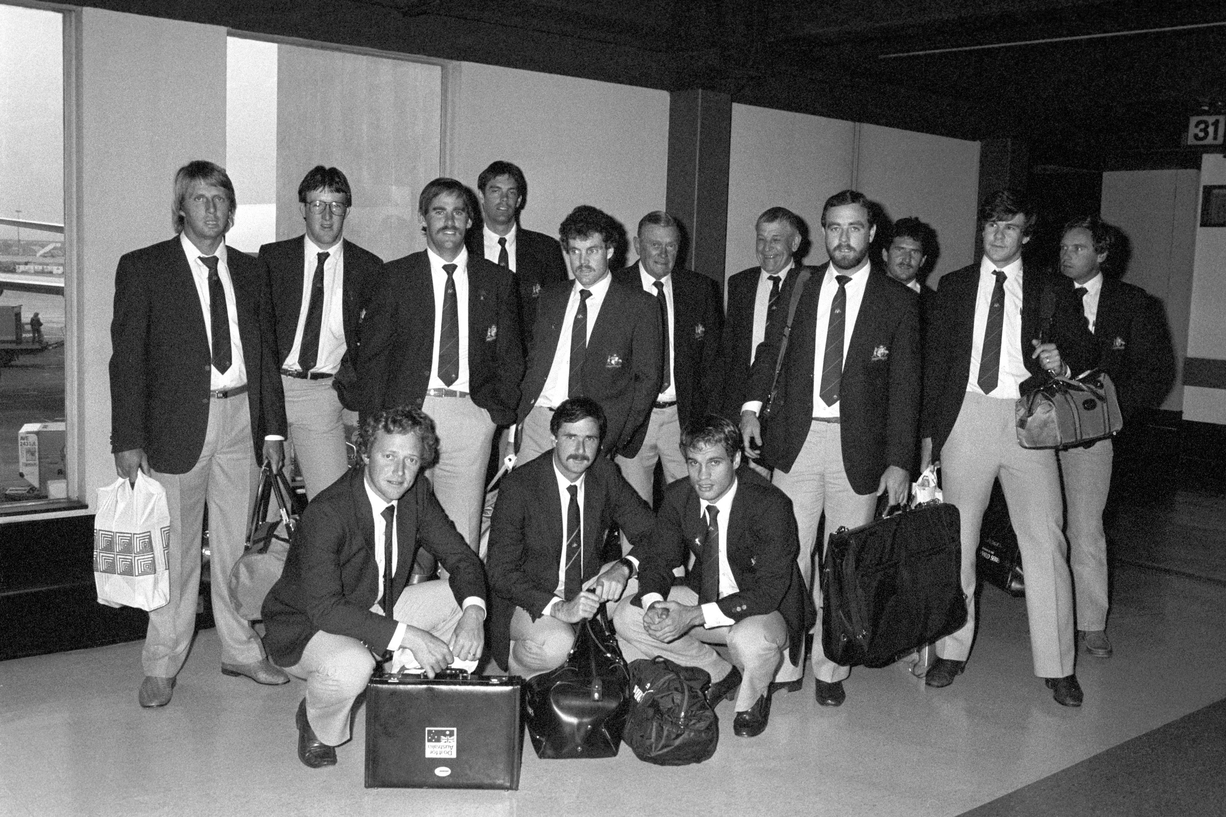 Marsh (front, third left) played in two World Cups, including 1983 in England and Wales (PA)