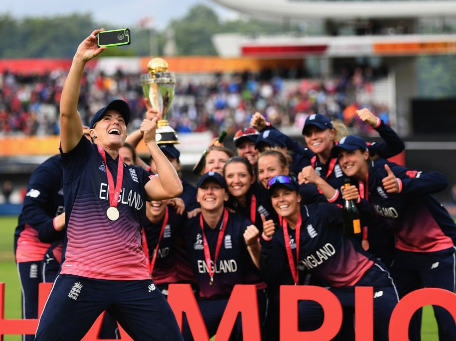 England celebrate winning the World Cup in 2017
