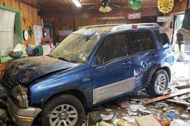 <p>An SUV that crashed into the Great Adventures Christian Preschool in Anderson, north California  </p>