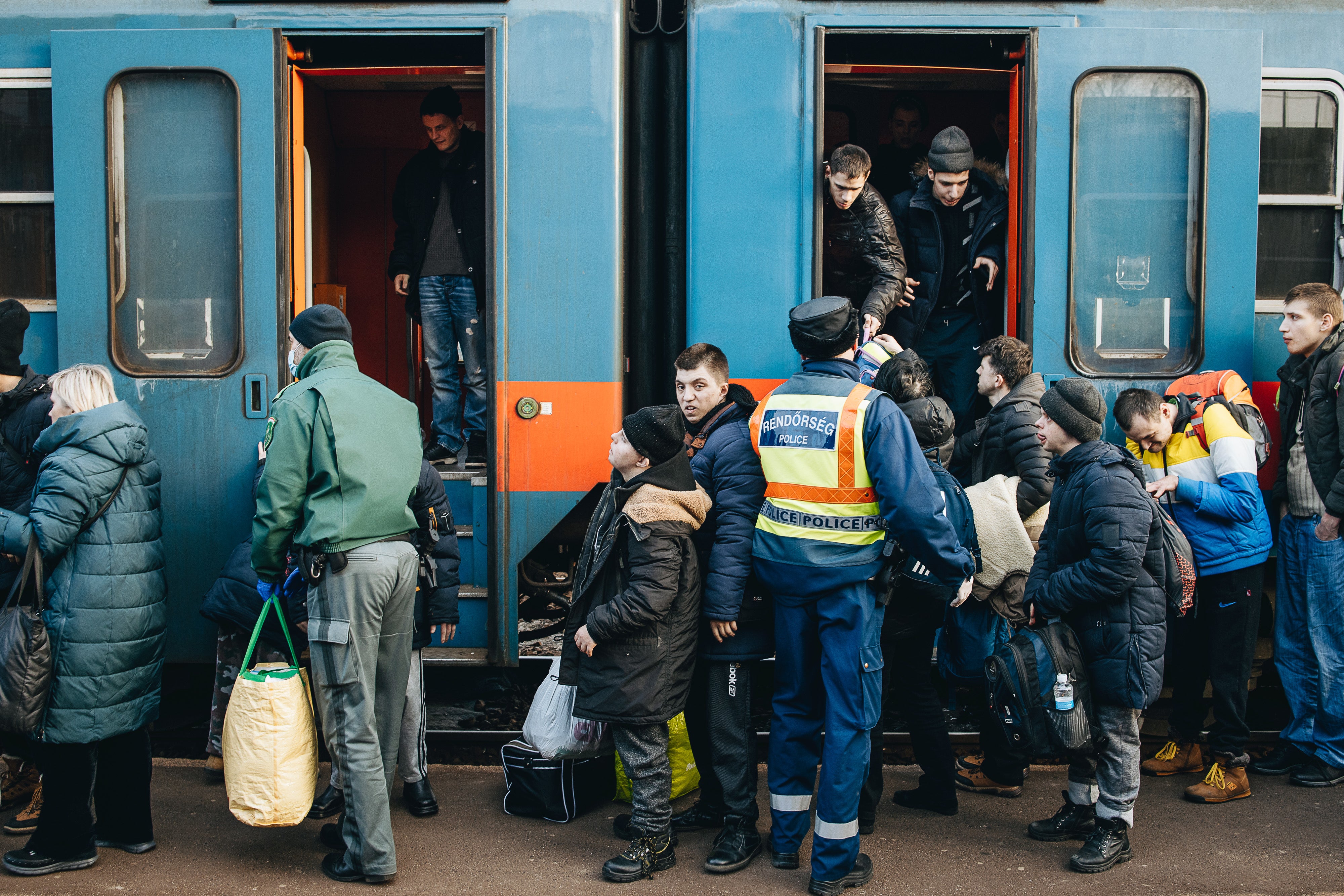 Refugees arrive from Ukraine arriving at Zahony