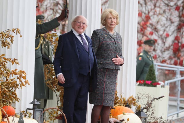 Michael D. Higgins, the President of Ireland, and his wife Sabina have tested positive for Covid-19 (PA)