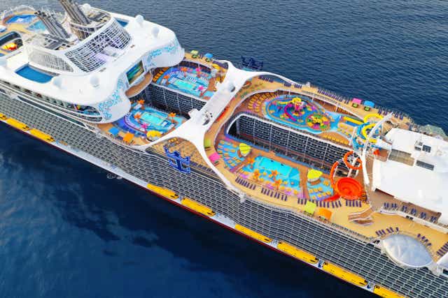 <p>The Wonder of the Seas cruise ship</p>