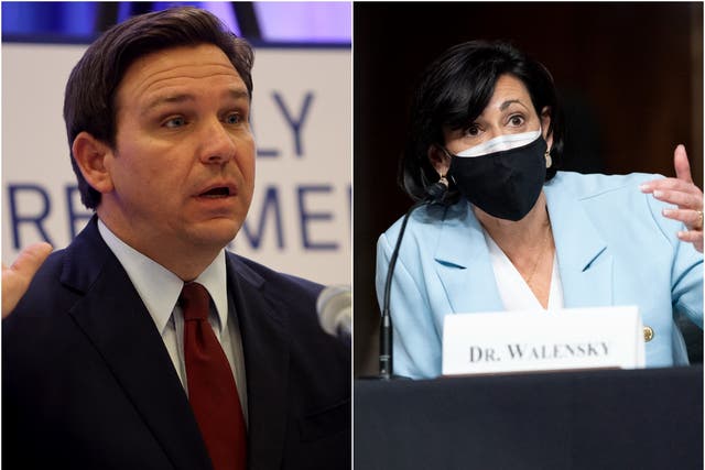 <p>CDC Director Rochelle Walensky has rebuked Ron DeSantis for telling teens to remove their masks</p>