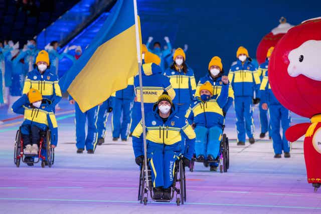 Despite the war in their homeland, Ukraine managed to send a full delegation of 20 athletes and nine guides to Beijing (Jens Buttner via DPA/PA)