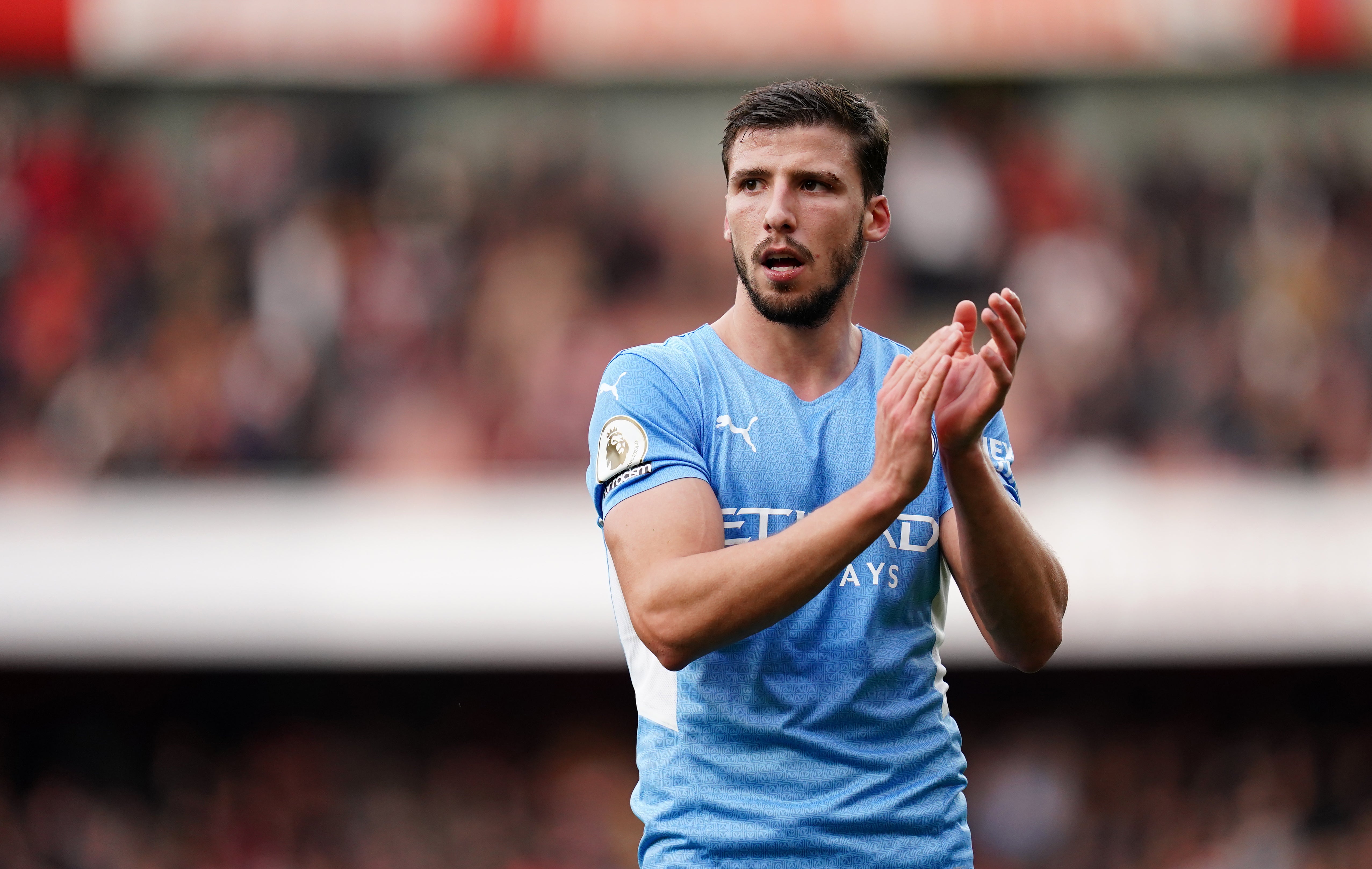 Manchester City defender Ruben Dias faces four to six weeks out with a hamstring injury (John Walton/PA)