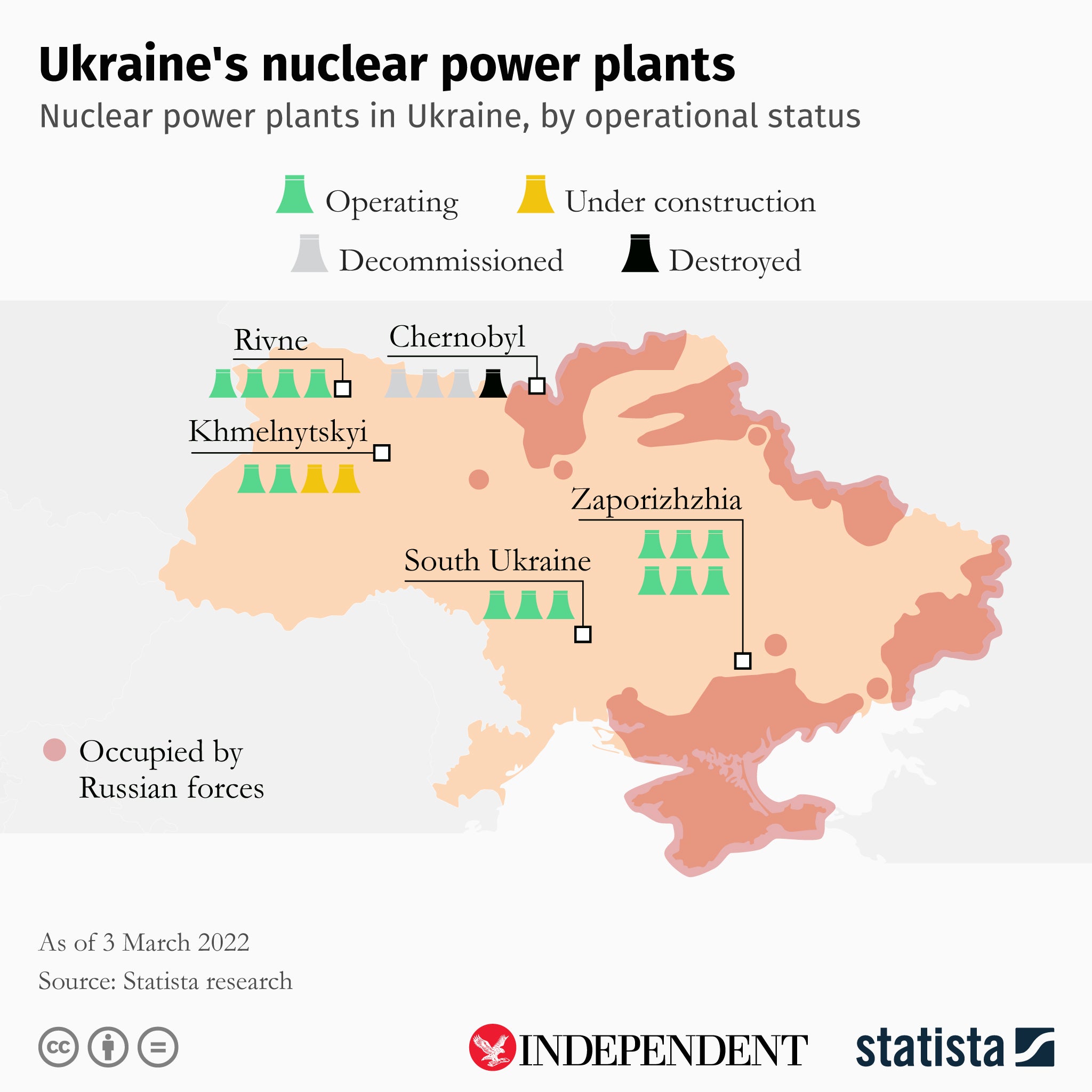 This map shows the location of Ukraine’s nuclear power stations