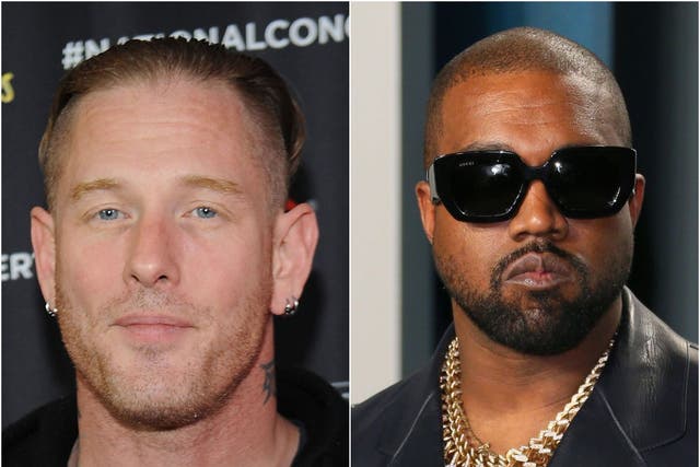 <p>Corey Taylor and Kanye West</p>