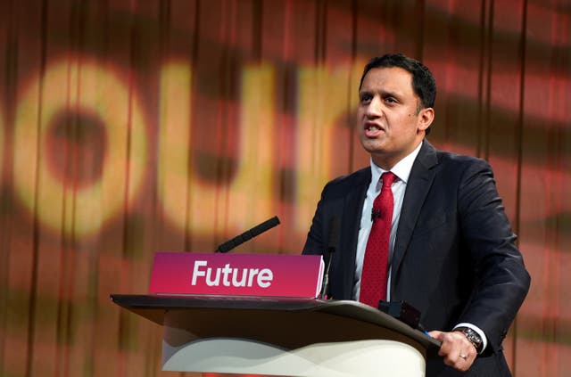 Anas Sarwar was speaking at his first in-person party conference as leader (Andrew Milligan/PA)