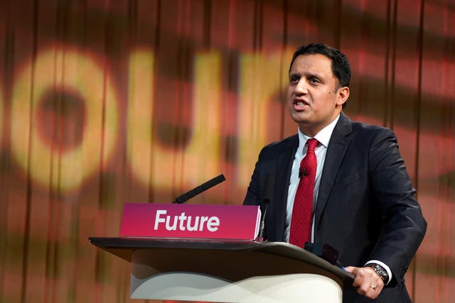 Anas Sarwar was speaking at his first in-person party conference as leader (Andrew Milligan/PA)