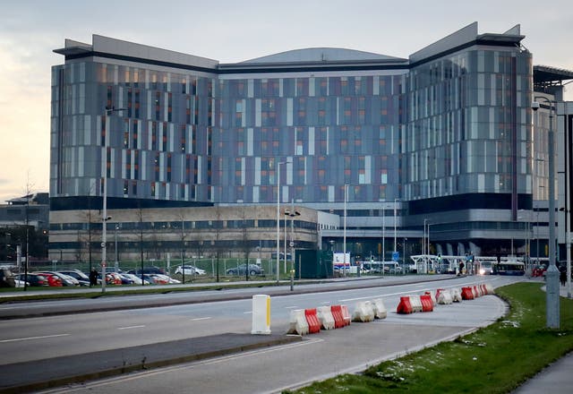 The man is in a critical condition in Glasgow’s Queen Elizabeth University Hospital. (Jane Barlow/PA)
