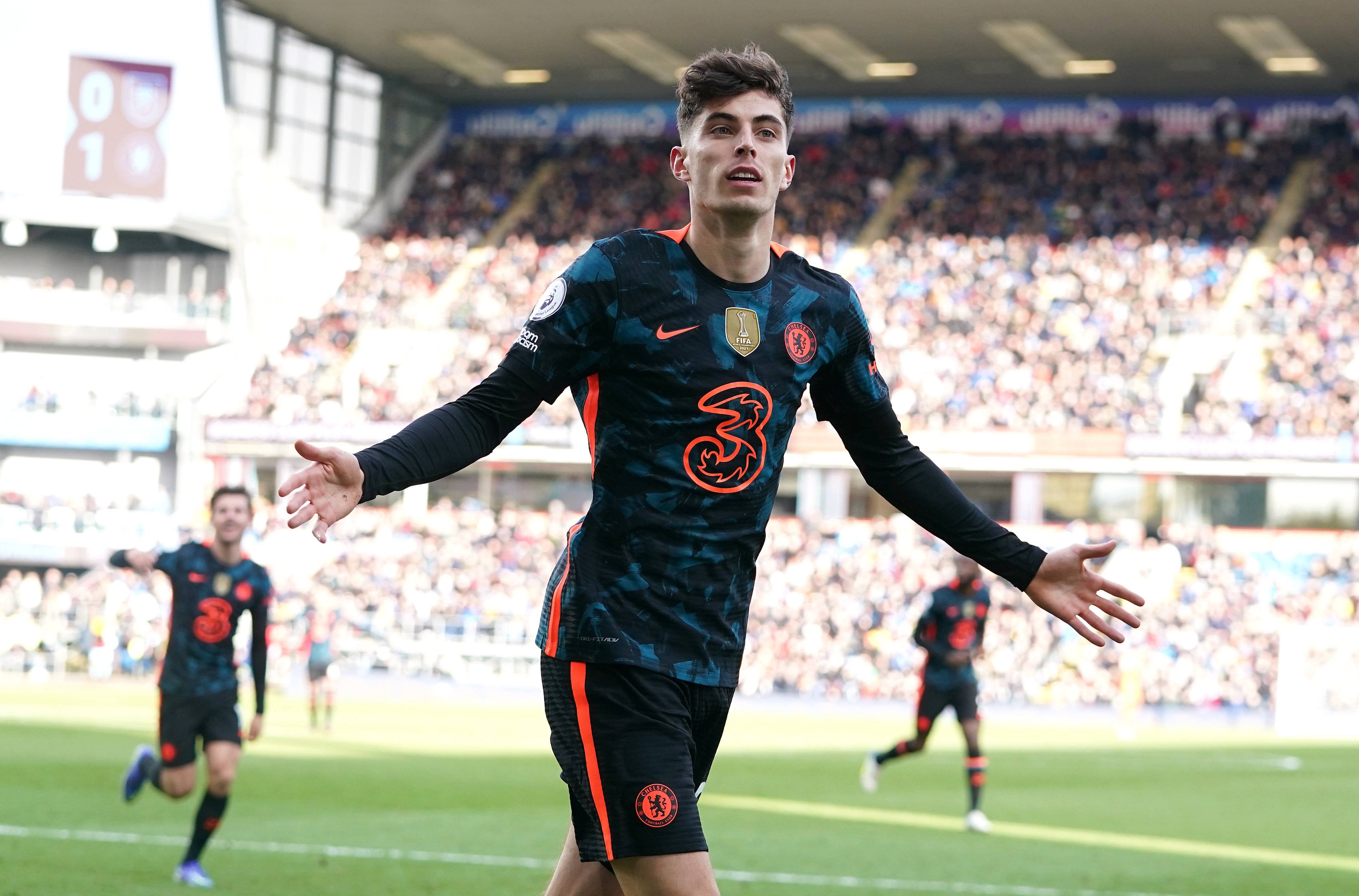 Havertz scored two in three minutes as Chelsea ripped through Burnley after the break