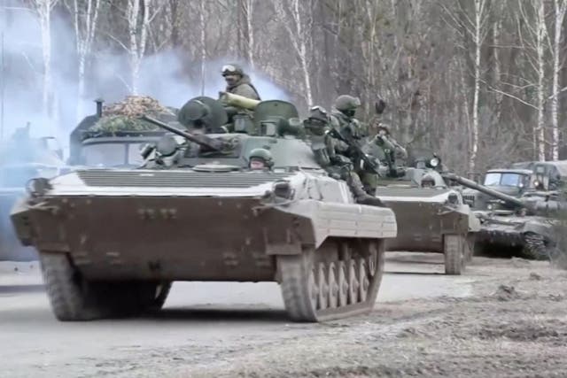 <p>Units of the Russian Armed Forces enter Kyiv region, Ukraine</p>