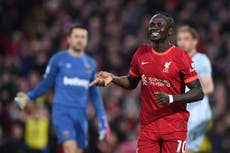 Sadio Mane earns Liverpool victory over West Ham to go three points behind leaders Man City