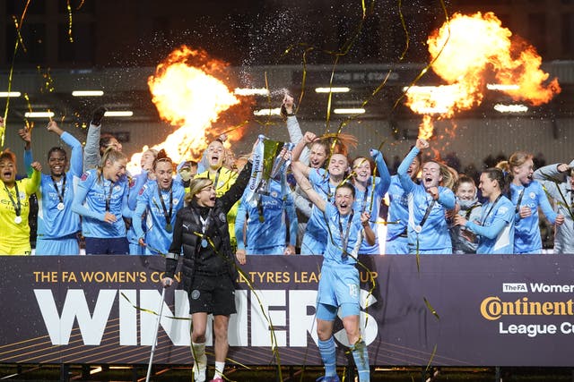 Manchester City beat Chelsea 3-1 to become Continental League Cup champions (Adam Davy/PA)