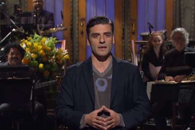 <p>Oscar Isaac hosting Saturday Night Live, 5 March 2022.</p>