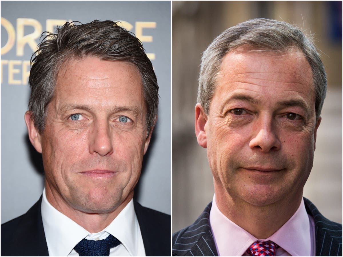 Hugh Grant tells Nigel Farage to ‘go f*** yourself’ in response to new campaign