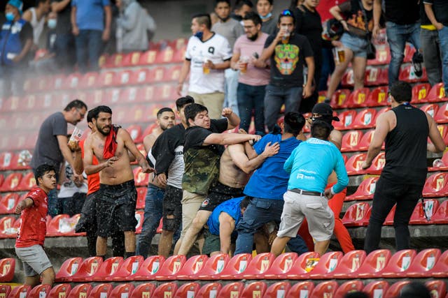 APTOPIX Mexico Soccer Brawl