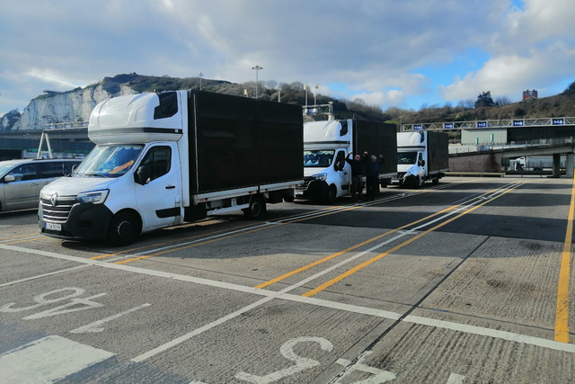 Three vans loaded with vital supplies for Ukrainian refugees were stuck at the port of Dover for 48 hours due to customs wrangles (Lewisham Polish Centre Handout/PA)