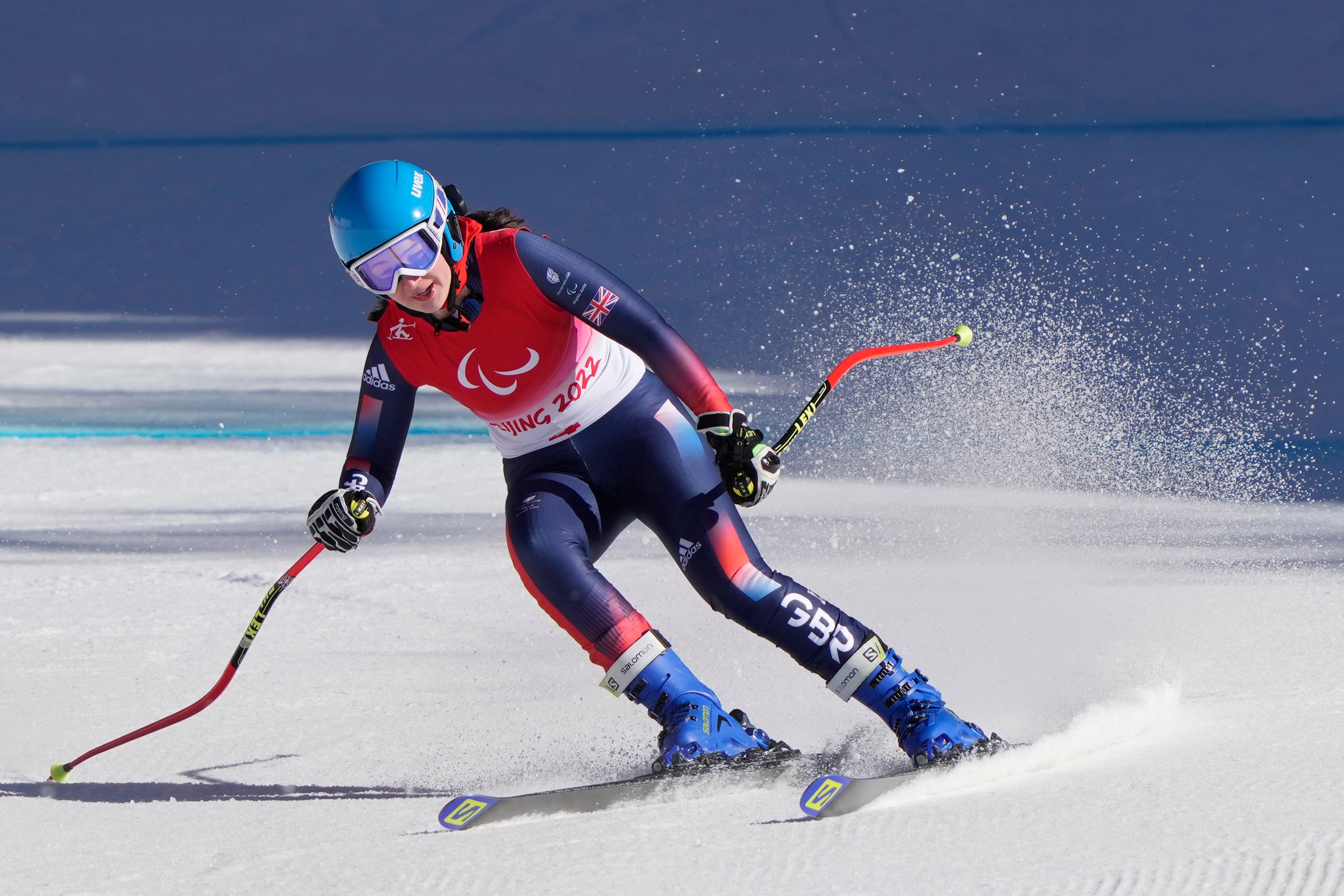 Menna Fitzpatrick on her way to bronze in the women’s Super Combined (Andy Wong/AP)
