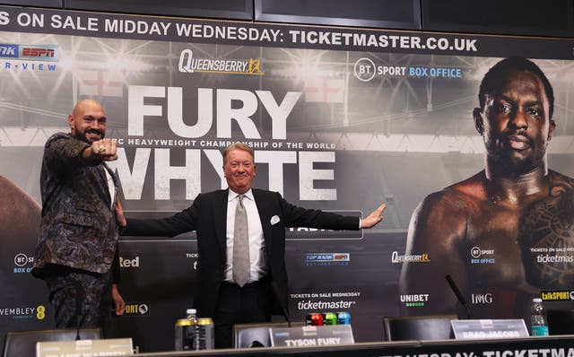 <p>Frank Warren (right) believes Tyson Fury’s opponent Dillian Whyte is being improperly guided</p>