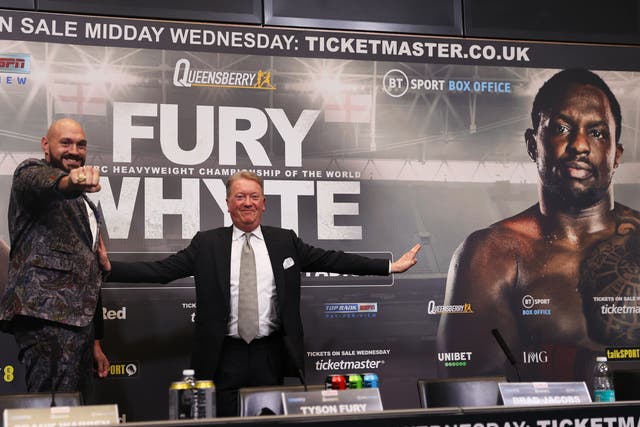 <p>Frank Warren (right) believes Tyson Fury’s opponent Dillian Whyte is being improperly guided</p>