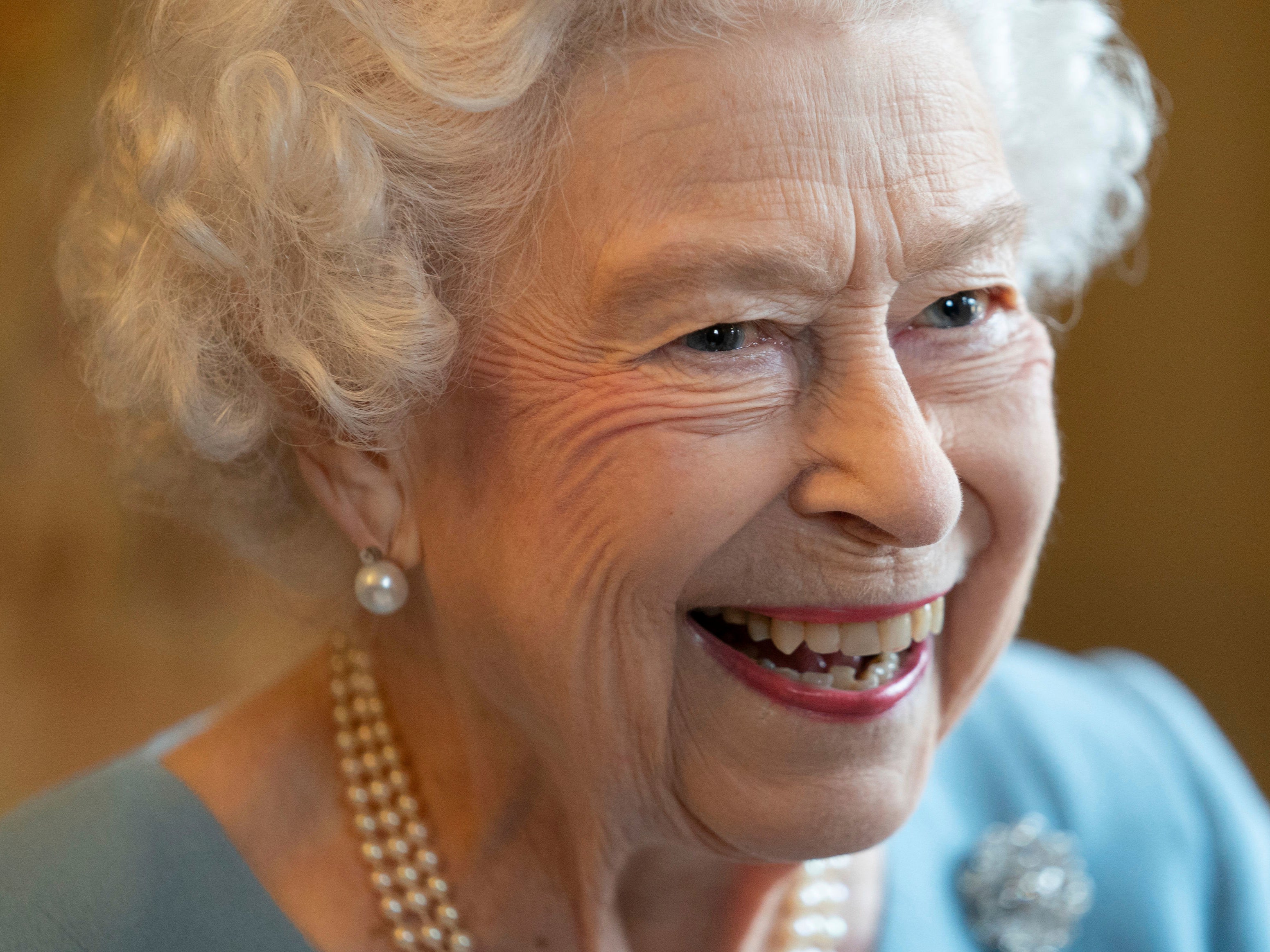 Queen Elizabeth II at a reception to celebrate the start of the Platinum Jubilee