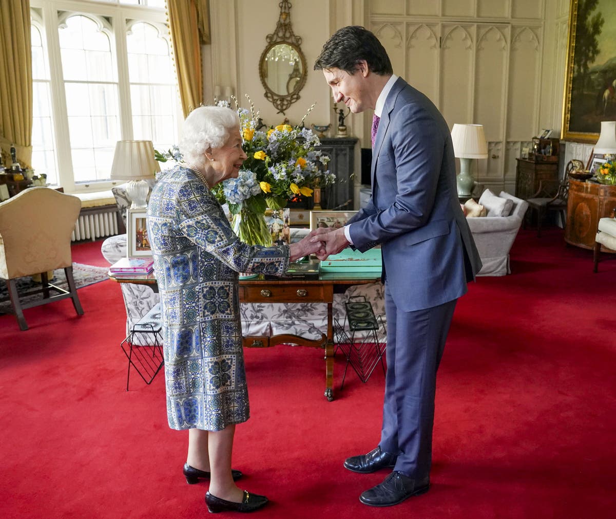 Queen welcomes Canadian PM at first in-person audience since catching Covid