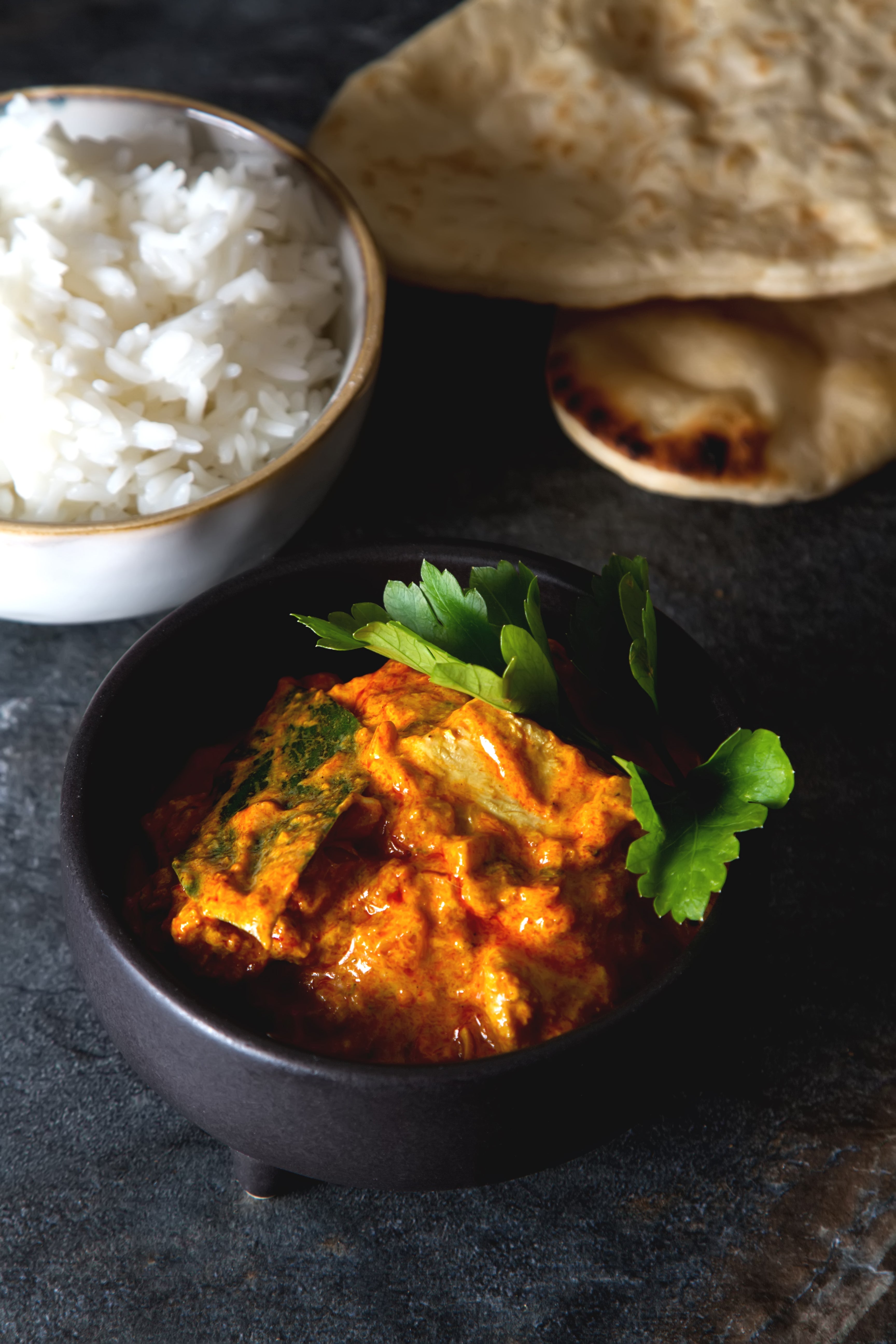 This quick curry relies on the sweet and sour combo of onion and tomato