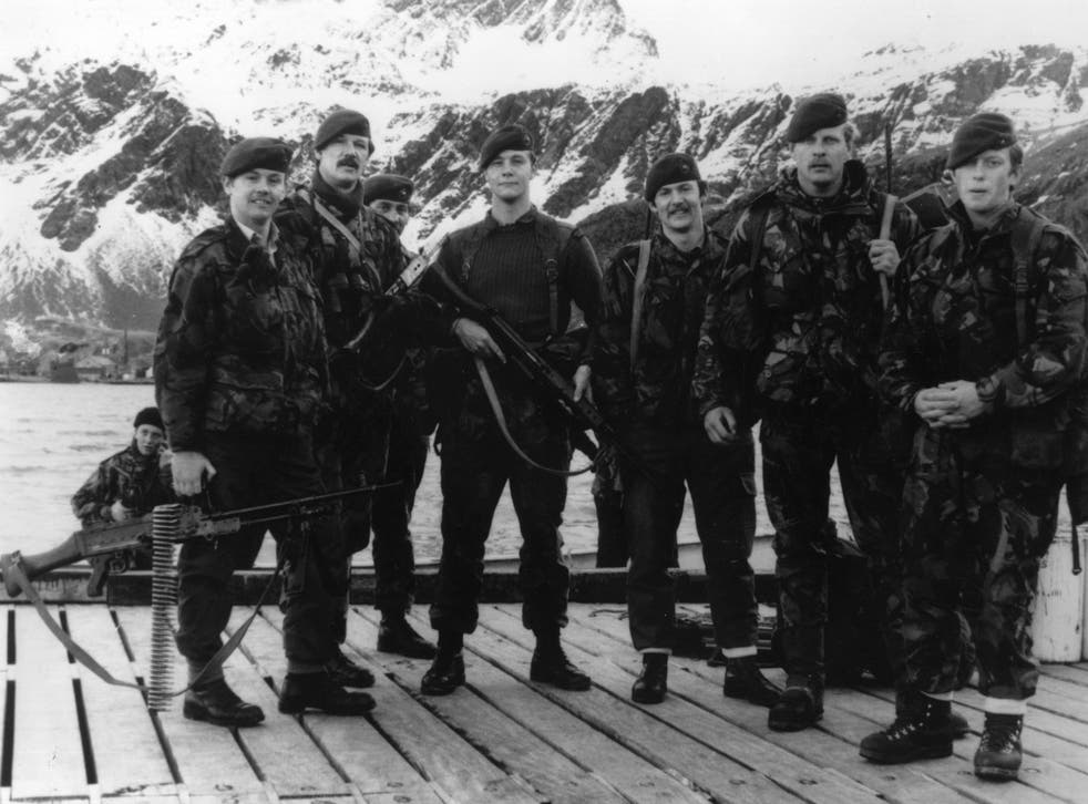 <p>M Company of the British royal marines, who retook South Georgia from the Argentinian forces on 25 April 1982 </p>