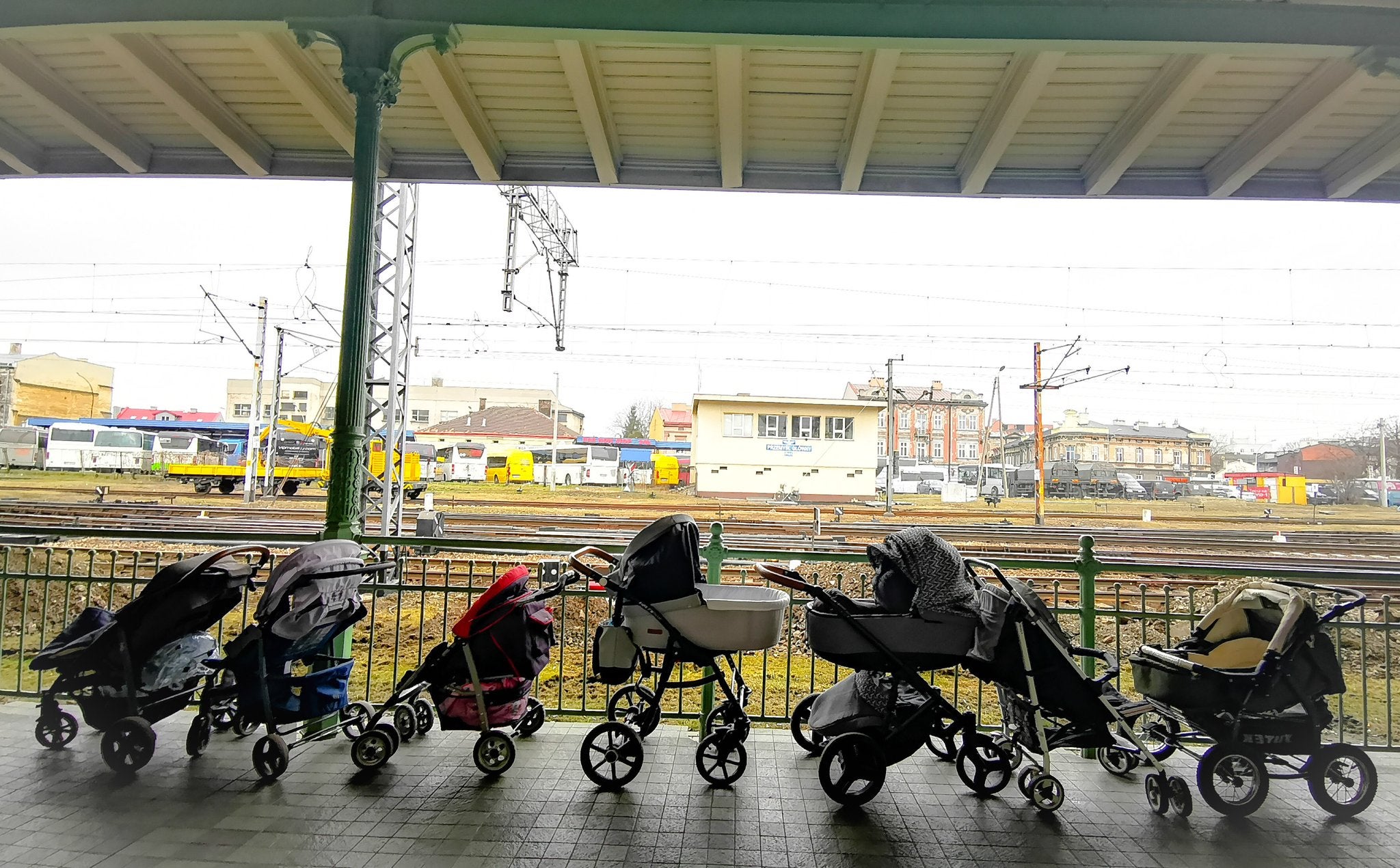 These prams were left as kind gesture to fleeing refugees