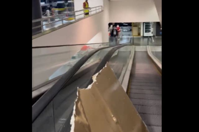 <p>Pieces of ceiling fell in front of shoppers at a Westfield Centre in Sydney</p>