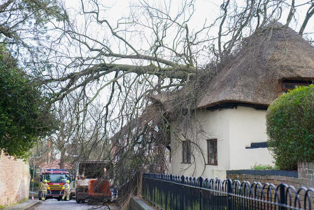 Insurer Direct Line has revealed a claims bill of up to ?40 million from the storms last month that battered the UK (PA)