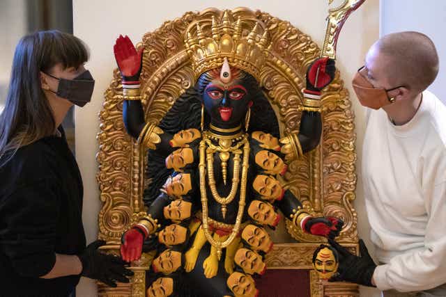 An icon of Hindu goddess Kali Murti by Bengali artist Kaushik Ghosh will be on display as part of the exhibition (Kirsty O’Connor/PA)
