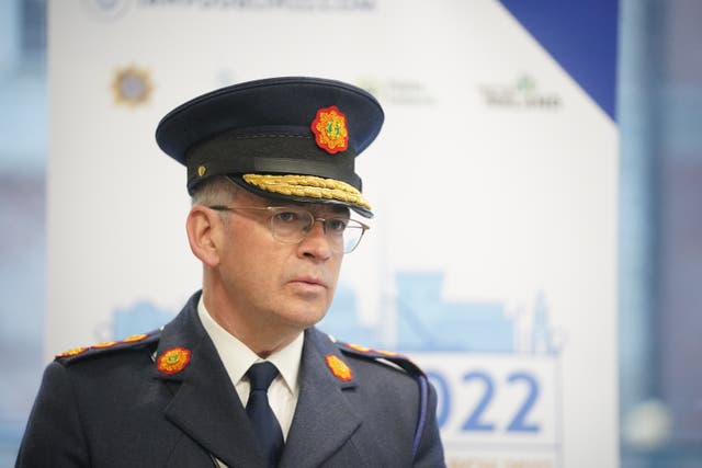 Garda Commissioner Drew Harris speaking at the International Association of Women Police (IAWP) conference at Dublin Castle (Niall Carson/PA)