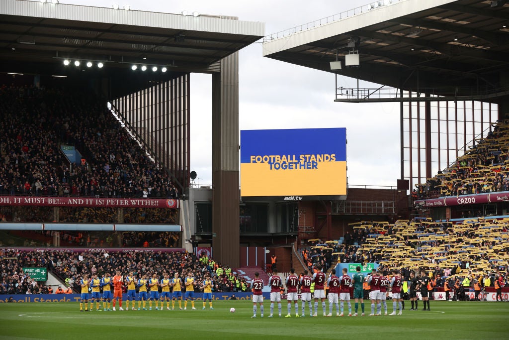 The Premier League showed its support for Ukraine at games this weekend